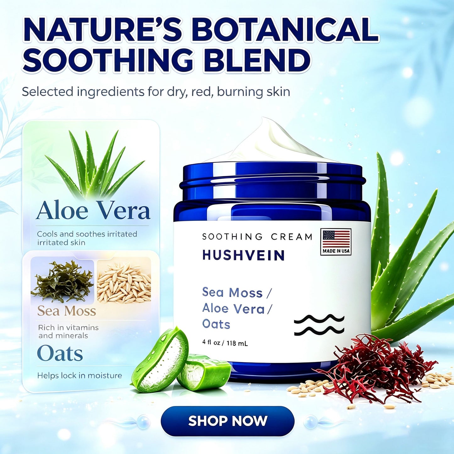 🔥Last Day 50% OFF🎁HUSHVEIN™ Intensive Sea Moss Soothing Cream
