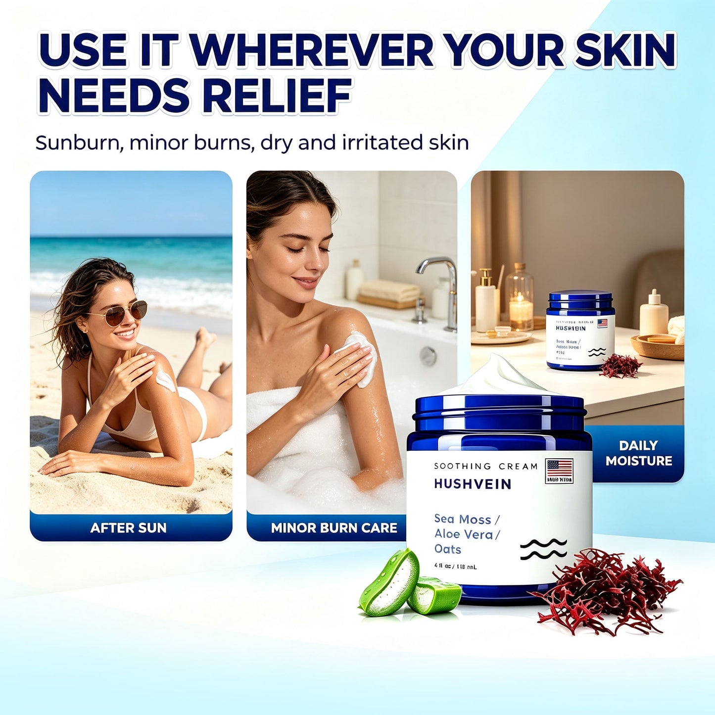 🔥Last Day 50% OFF🎁HUSHVEIN™ Intensive Sea Moss Soothing Cream