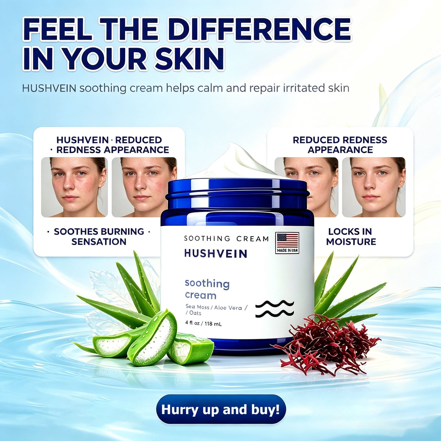🔥Last Day 50% OFF🎁HUSHVEIN™ Intensive Sea Moss Soothing Cream