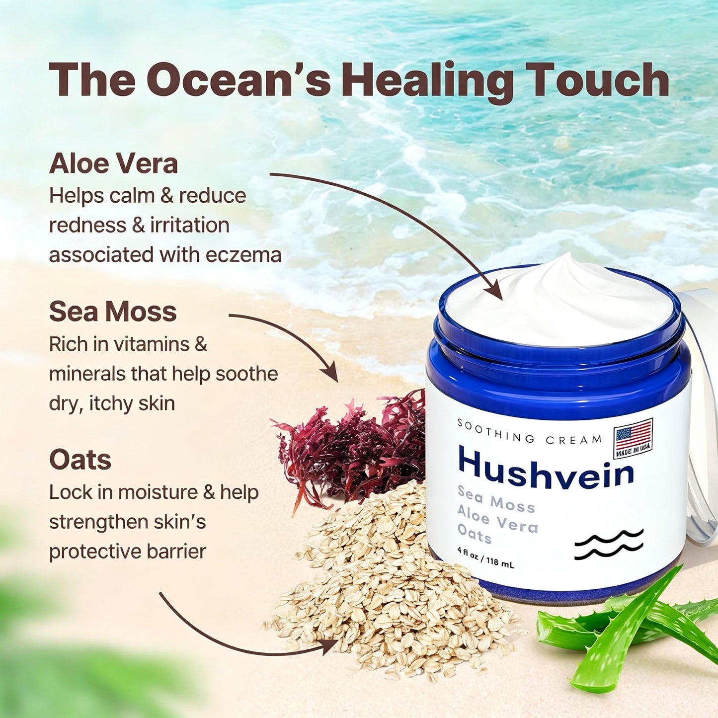 🔥Last Day 50% OFF🎁HUSHVEIN™ Intensive Sea Moss Soothing Cream