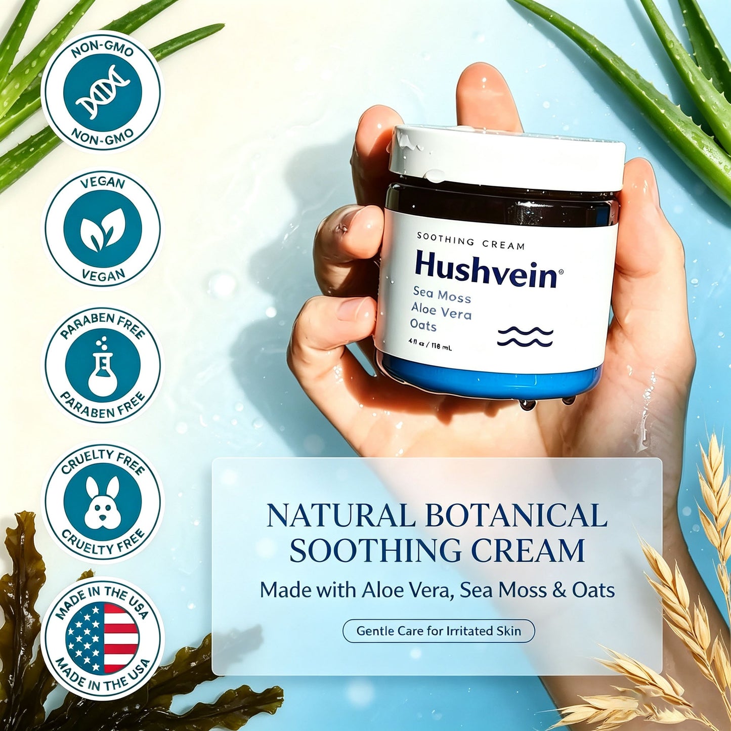 🔥Last Day 50% OFF🎁HUSHVEIN™ Intensive Sea Moss Soothing Cream