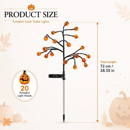 🔥Last Day 50% OFF🎃 Pumpkin Solar Stake Lights – Halloween Outdoor Yard Decor