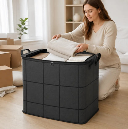 ⚡Hot Sales 50% OFF | Extra Large Capacity Storage Bag – Heavy Duty Zippered Organizer Bin for Quilts, Blankets, Clothing, Toys & Moving Supplies🏠❤