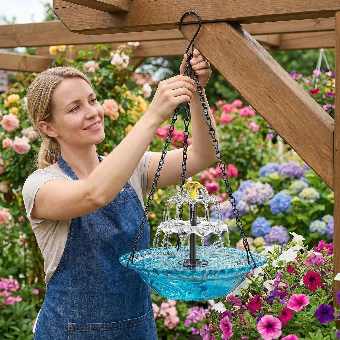 🔥🔥 Solar Cascade Hanging Bird Bath Fountain | 🚨 Selling Fast!
