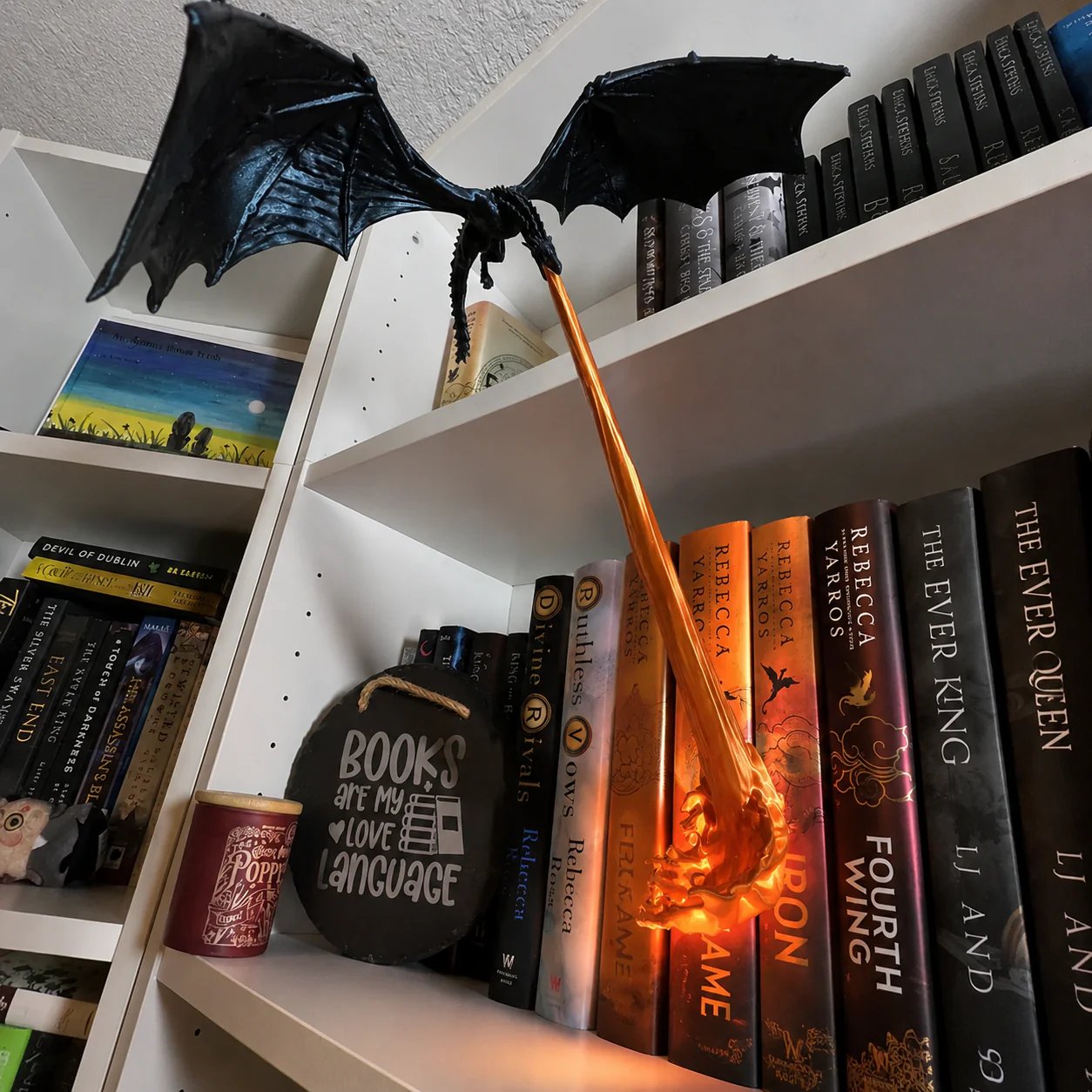 🔥 LAST DAY 50% OFF-🐉 Fire-Breathing Dragon Bookshelf Lamp – Fantasy LED Shelf Decor