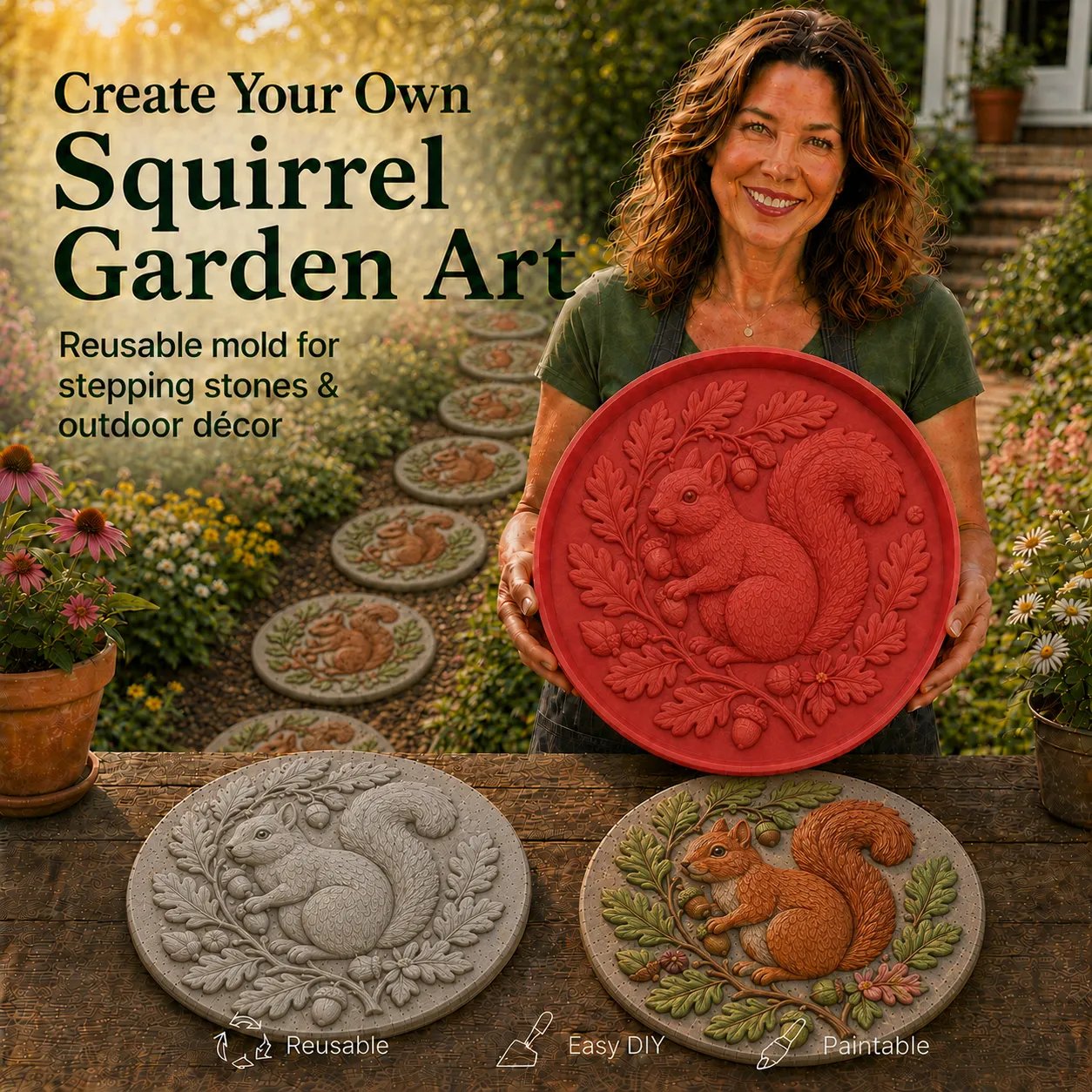 💥 LAST DAY 49% OFF - 🐦 Hummingbird Garden Art Stepping Stone Mold