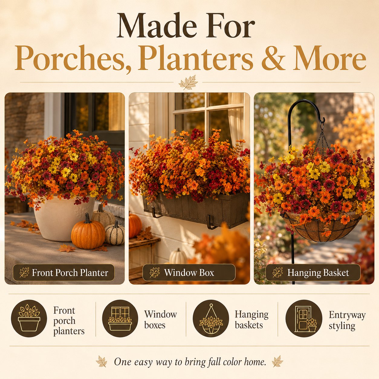 🎃 Halloween Early Bird Sale | 49% OFF🍂 Fall Porch Faux Flower Bundles