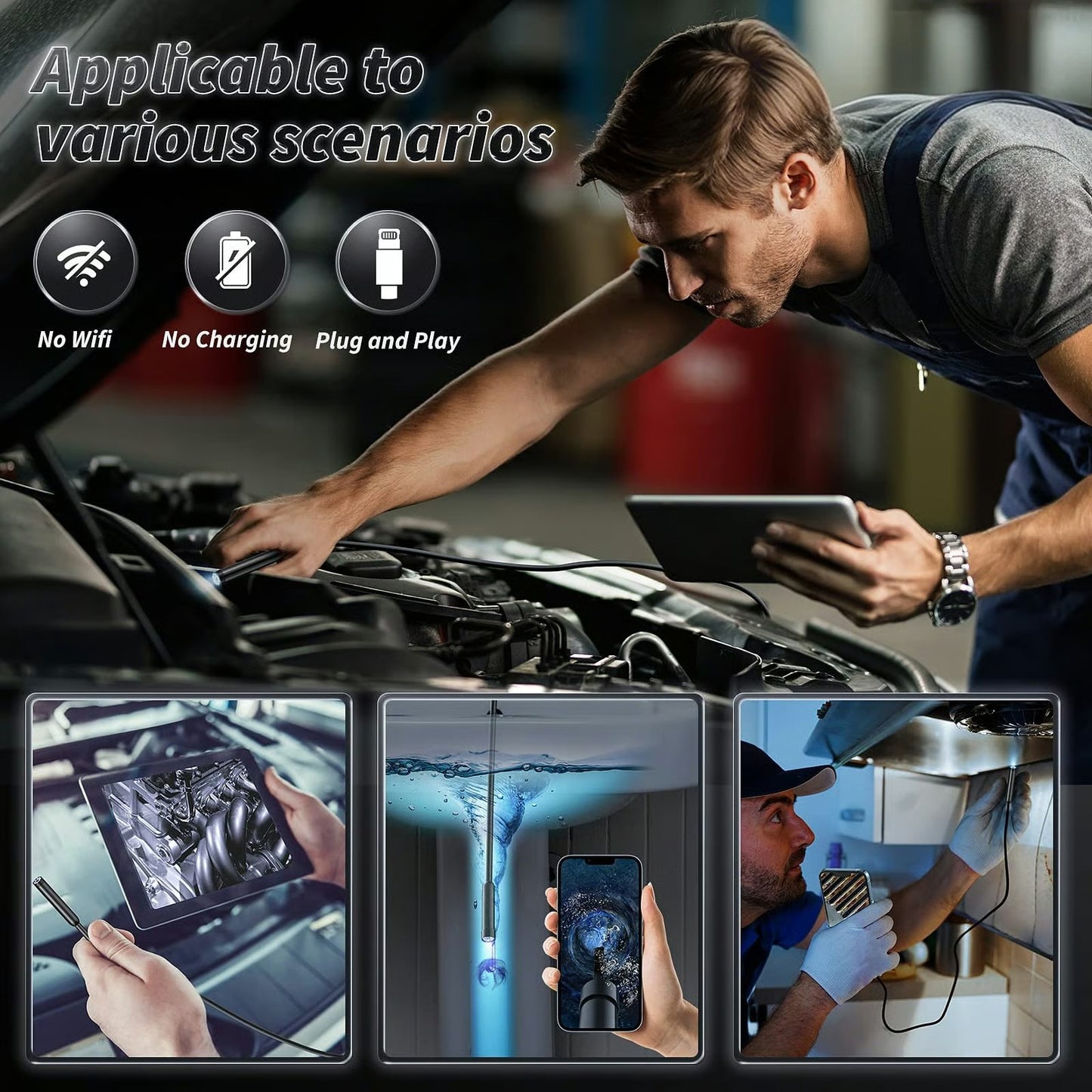 ⏰🔥LIMITED TIME 50% OFF!🔥50K+ SOLD!3 In 1 Endoscope