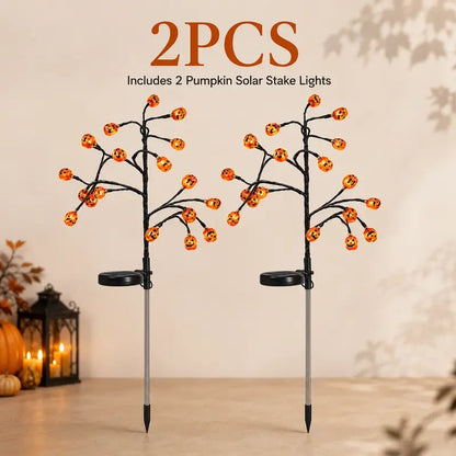 🔥Last Day 50% OFF🎃 Pumpkin Solar Stake Lights – Halloween Outdoor Yard Decor