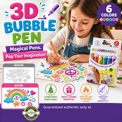 🔥Last Day 50% OFF🎁🔮Magic Pen – Draw 3D with one stroke!🎄 DIY Bubble Popcorn Drawing Pens🔥