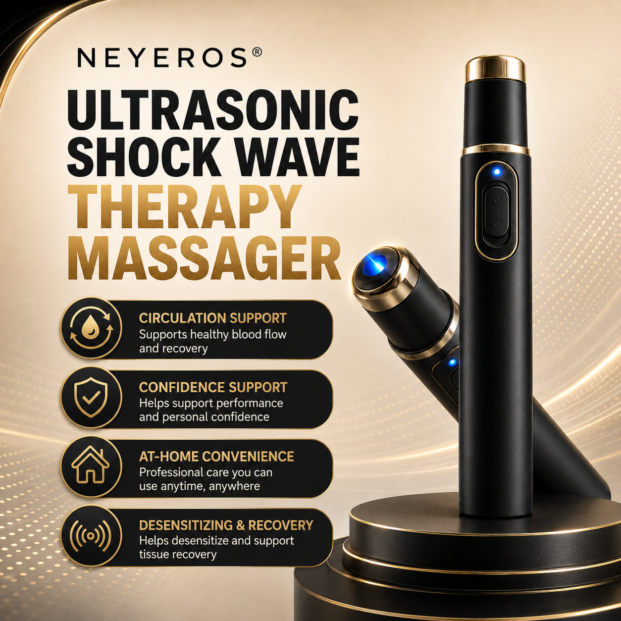 Ultrasonic Shock WaveTherapy Massager--Restore Circulation.Relieve Deep Pain.Rebuild Male Confidence.