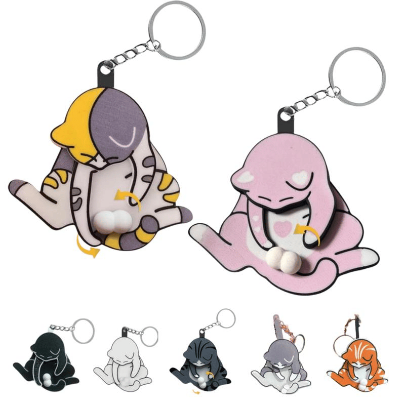 ✨Hot Sale 69% OFF--🤣Funny Wiggling Cat Keychain
