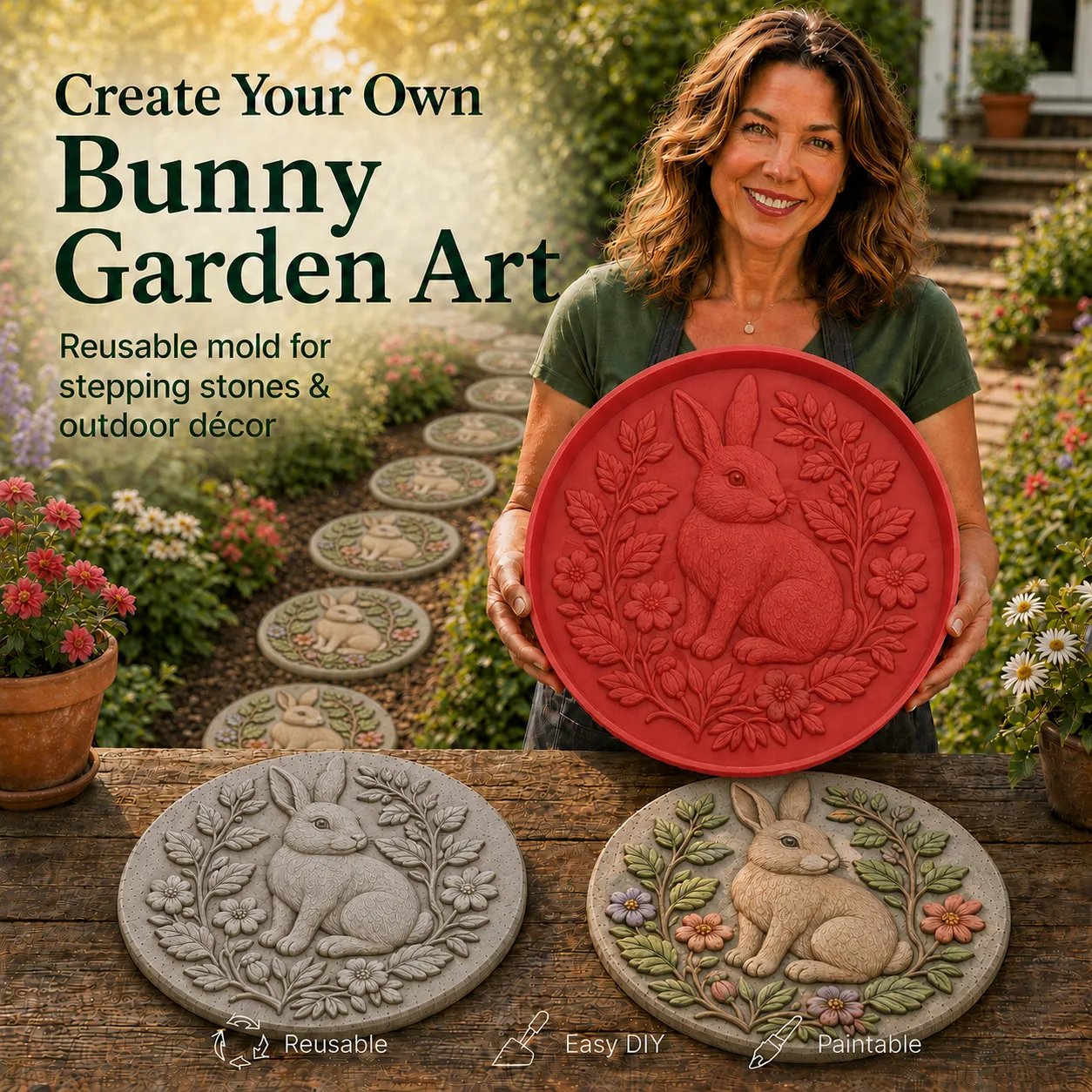 💥 LAST DAY 49% OFF - 🐦 Hummingbird Garden Art Stepping Stone Mold