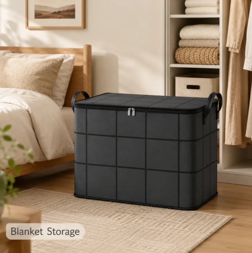 ⚡Hot Sales 50% OFF | Extra Large Capacity Storage Bag – Heavy Duty Zippered Organizer Bin for Quilts, Blankets, Clothing, Toys & Moving Supplies🏠❤