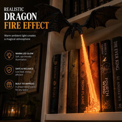 🔥 LAST DAY 50% OFF-🐉 Fire-Breathing Dragon Bookshelf Lamp – Fantasy LED Shelf Decor
