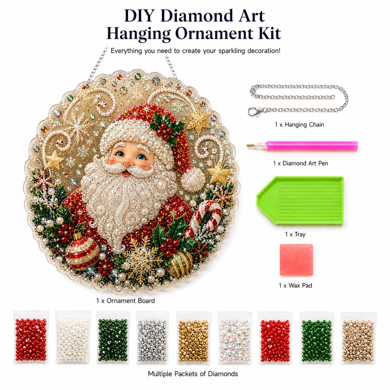 🎄 LIMITED TIME!! 49% OFF – ✨ Christmas Pearl Diamond Art Hanging Ornament Kit