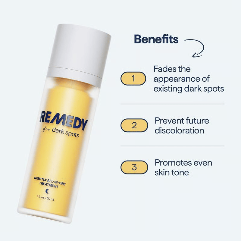 REMEDY for Dark Spots - All-in-One Nightly Serum for Fading Dark Spots & Evening Skin Tone with Retinol, Kojic Acid & Tranexamic Acid
