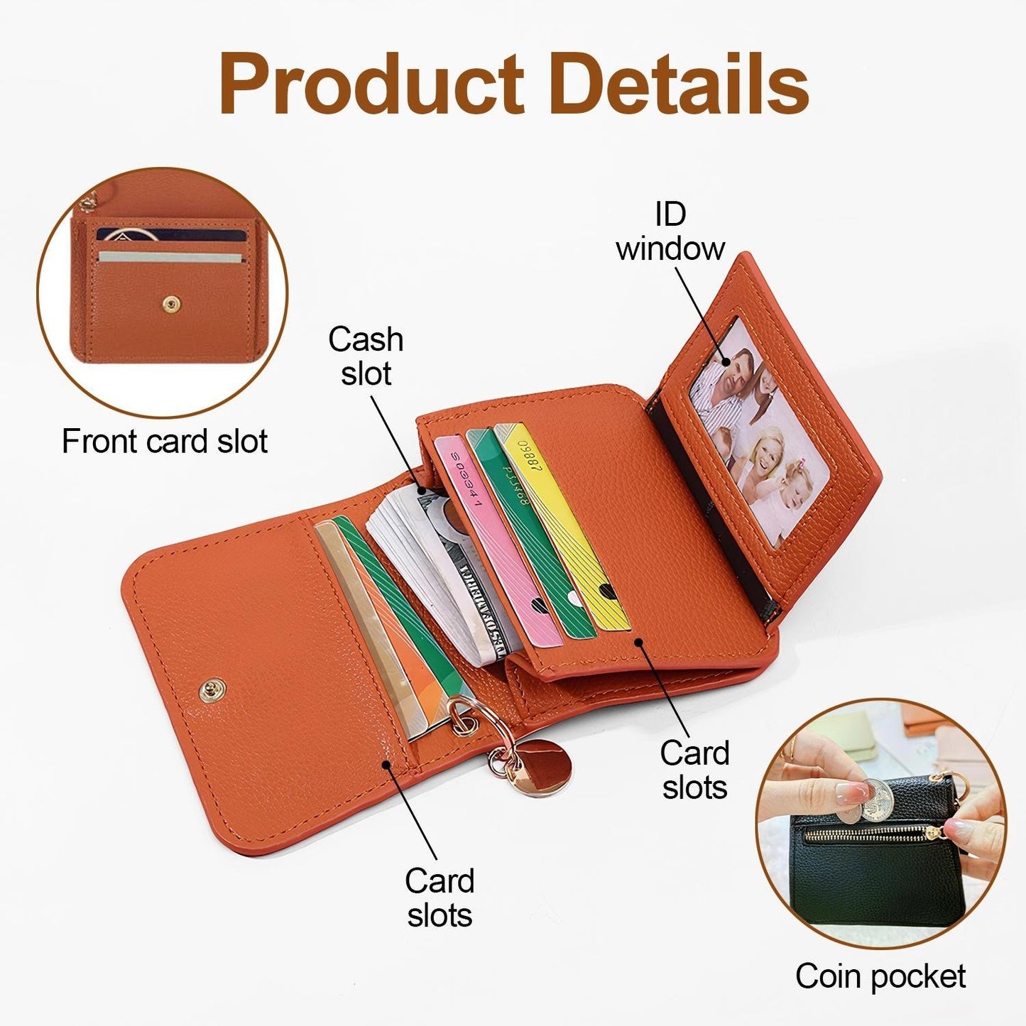 💖Hot 50% OFF🌹Short Wallets for Women – Fashionable Card Holder with Key Ring & Coin Purse