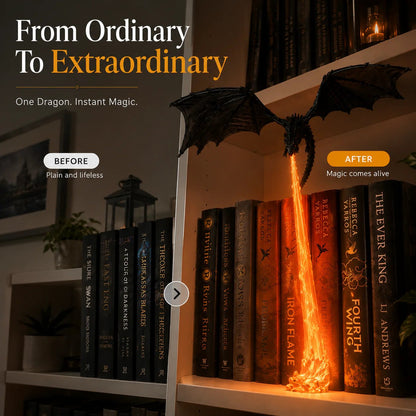 🔥 LAST DAY 50% OFF-🐉 Fire-Breathing Dragon Bookshelf Lamp – Fantasy LED Shelf Decor