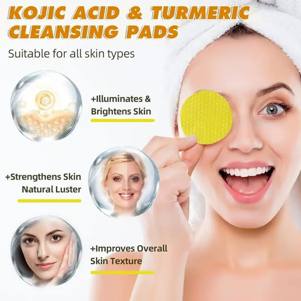 🔥Last Day 49% OFF- Turmeric & Kojic Acid Cleansing Pads