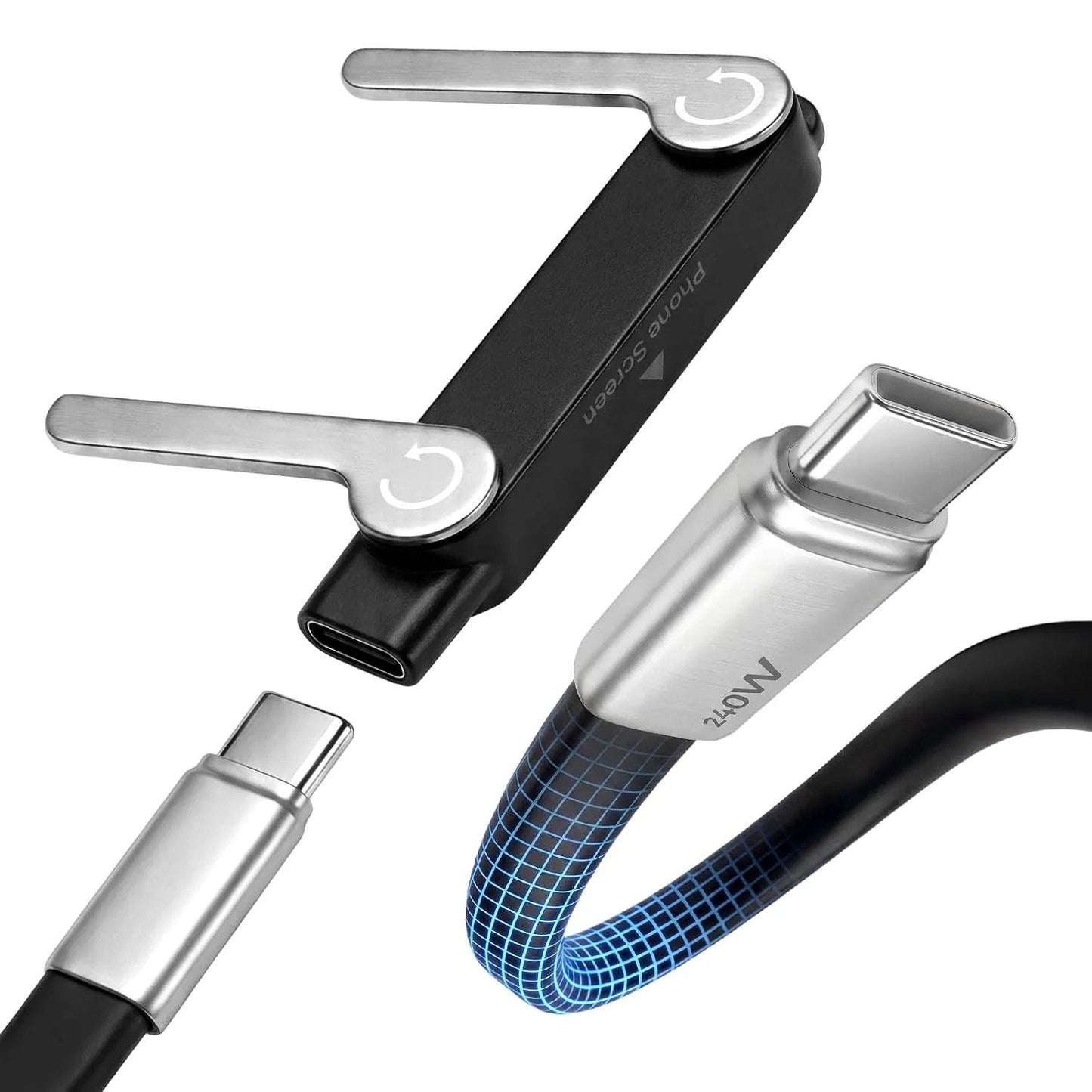 🔥Fast-Charging Cable with Detatchable Stand