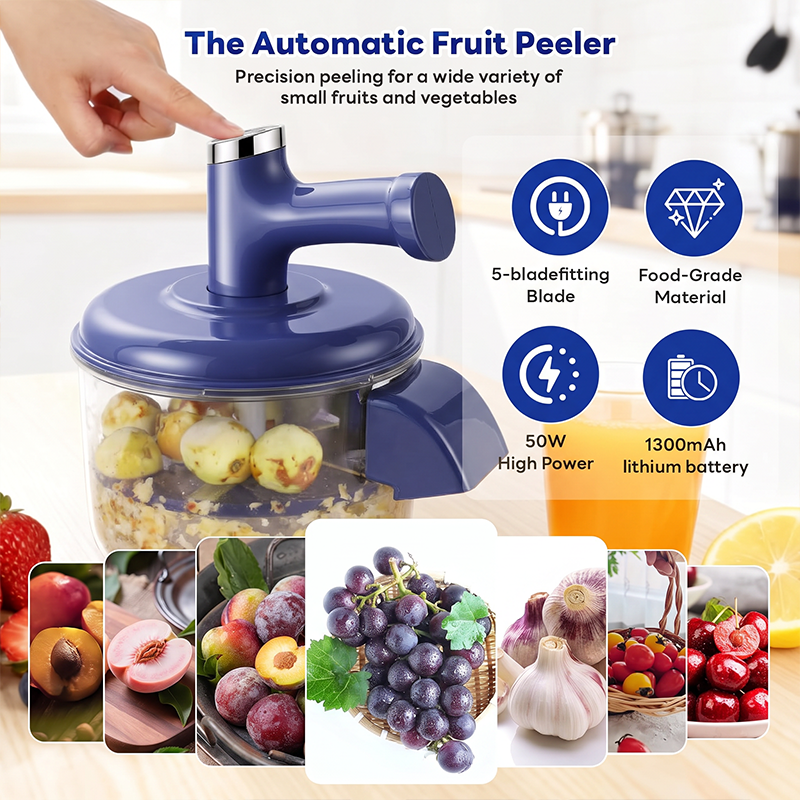 🔥Hot Sale 50% OFF🔥 Electric Fruit Peeler & Mixer – 2-in-1, USB Rechargeable, One-Touch, 10s Peel 🍎