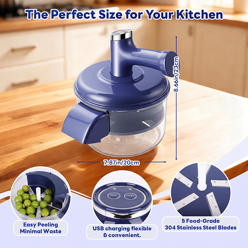 🔥Hot Sale 50% OFF🔥 Electric Fruit Peeler & Mixer – 2-in-1, USB Rechargeable, One-Touch, 10s Peel 🍎