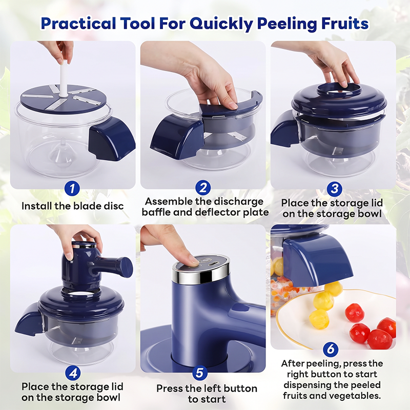 🔥Hot Sale 50% OFF🔥 Electric Fruit Peeler & Mixer – 2-in-1, USB Rechargeable, One-Touch, 10s Peel 🍎